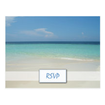 Beautiful Tropical Beach Wedding RSVP Postcard