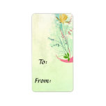 beautiful tropical exotic lily on washed pastels personalized address label