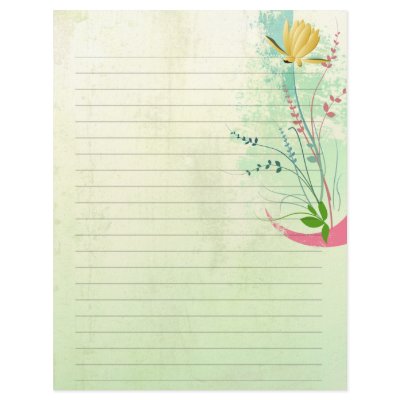 beautiful tropical exotic lily on washed pastels custom letterhead by secret_corner