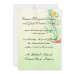 beautiful tropical exotic lily on washed  wedding custom invitations