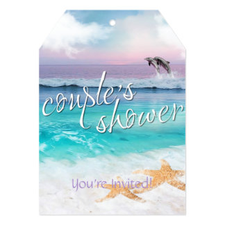 BEAUTIFUL TROPICAL OCEAN SUNRISE Couple's Shower 5x7 Paper Invitation Card