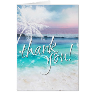 BEAUTIFUL TROPICAL OCEAN SUNRISE Thank You Greeting Card