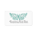 Beautiful Turquoise Butterfly Address Labels