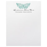 Beautiful Turquoise Butterfly Letterhead Design 1