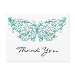 Beautiful Turquoise Butterfly Thank You Postcards