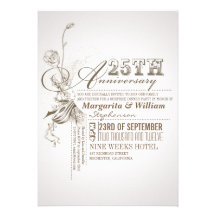 beautiful typography 25th anniversary invitations