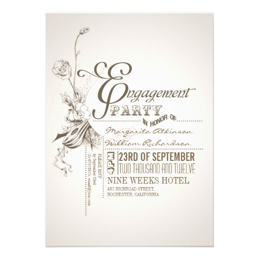 beautiful typography engagement party invitations