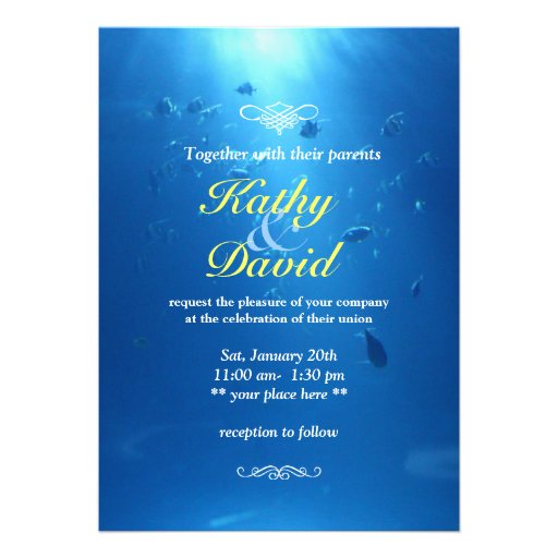 Beautiful Underwater Sea Themed Wedding Invitation