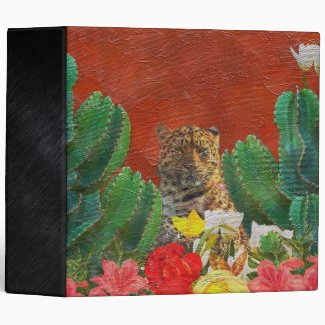 Beautiful Vibrant Tiger Floral Vinyl Binders