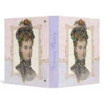 Beautiful Victorian Lady Flowers in Bonnet Vinyl Binders