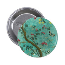 Beautiful vintage antique blossom tree butterflies buttons