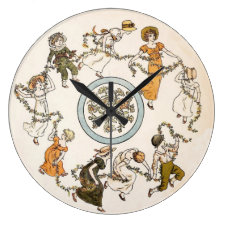Beautiful vintage children round dance wall clock