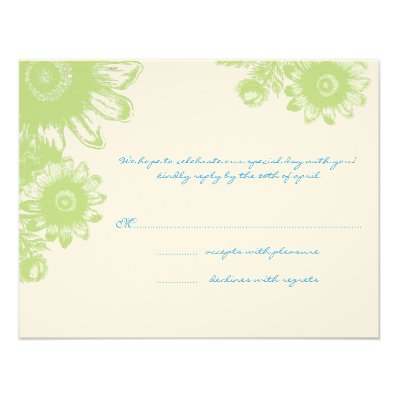 Beautiful Vintage Flower Wedding RSVP Card Custom Invites