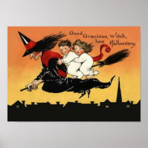 Beautiful Vintage Halloween Art Poster