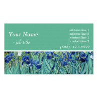 Beautiful vintage iris flowers fine art, Van Gogh Business Card Template
