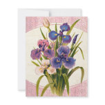 Beautiful Vintage Japanese Irises Pink Damask Personalized Invitation