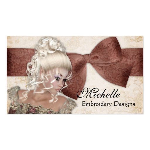 Beautiful Vintage Lady 1 Business Cards (front side)