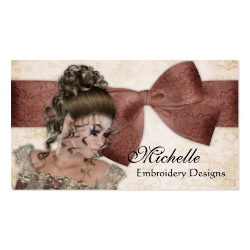 Beautiful Vintage Lady 3 Business Cards (front side)