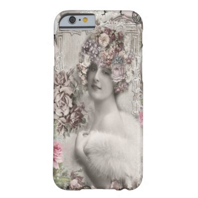 Beautiful Vintage Lady with Jewels & Flowers Barely There iPhone 6 Case