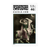 Beautiful Vintage Moon Bather Postage Stamps