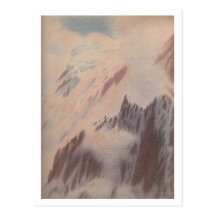 Beautiful vintage mountain view landscape alpinism post cards