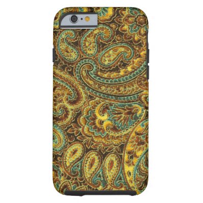 Beautiful Vintage Paisley Yellow-Brown Tones Tough iPhone 6 Case