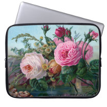 Beautiful Vintage Roses Electronics Bag Laptop Computer Sleeve