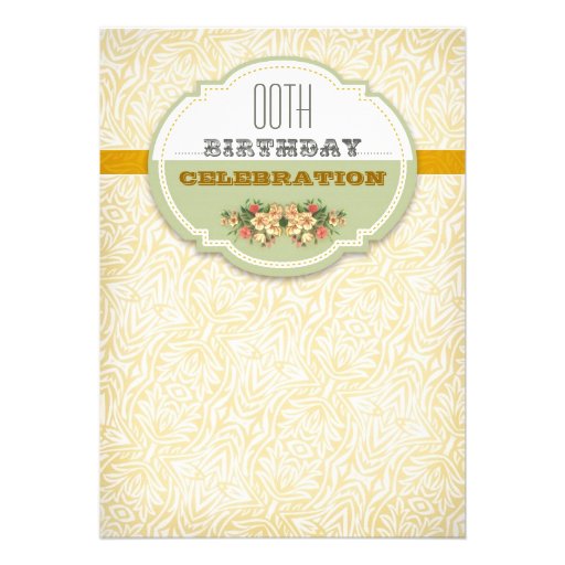 beautiful vintage typography birthday invitations