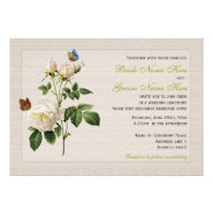 beautiful vintage white rose flowers wedding cards