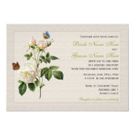 beautiful vintage white rose flowers wedding cards