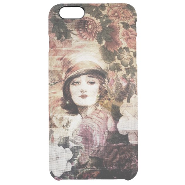 Beautiful Vintage Woman Flower Abstract Uncommon Clearlyâ„¢ Deflector iPhone 6 Plus Case