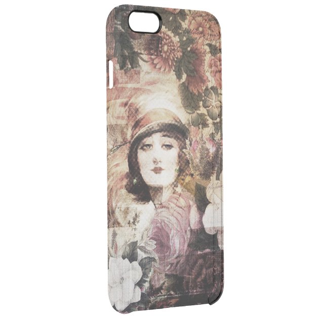 Beautiful Vintage Woman Flower Abstract Uncommon Clearlyâ„¢ Deflector iPhone 6 Plus Case-2