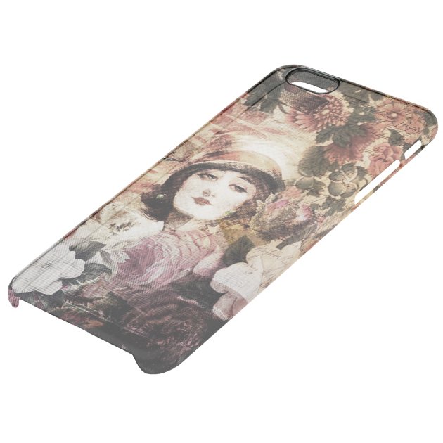 Beautiful Vintage Woman Flower Abstract Uncommon Clearlyâ„¢ Deflector iPhone 6 Plus Case-4