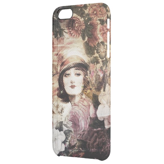 Beautiful Vintage Woman Flower Abstract Uncommon Clearlyâ„¢ Deflector iPhone 6 Plus Case