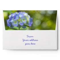 Beautiful Violet Hydrangea Green Leaf Bokeh Lights Envelopes