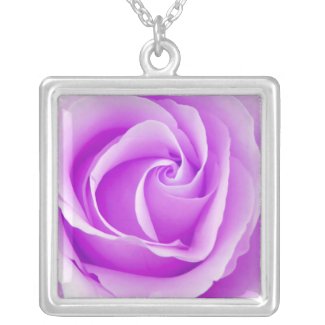 Beautiful Violet Purple Rose Pendant Necklace necklace