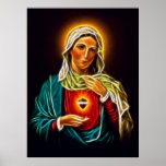 Beautiful Virgin Mary Sacred Heart posters