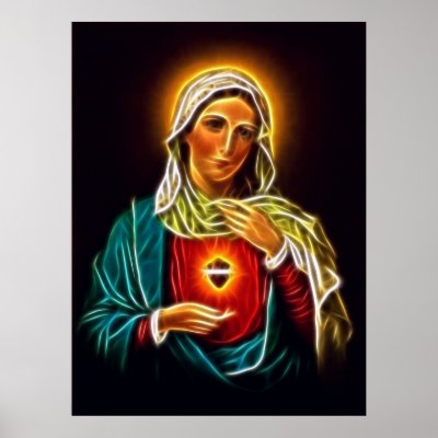 Beautiful Virgin Mary Sacred Heart Print by TheArtOfPamela