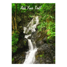 Beautiful Waterfall in a Lush Green Forest Custom Invitations