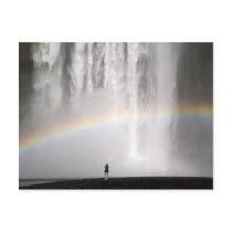 Beautiful waterfall in Iceland with a rainbow Postcards