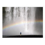 Beautiful waterfall in Iceland with a rainbow Postcards