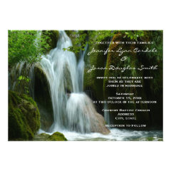Beautiful Waterfall Nature Wedding Invitations