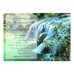Beautiful Waterfall Outdoor Wedding Invitations