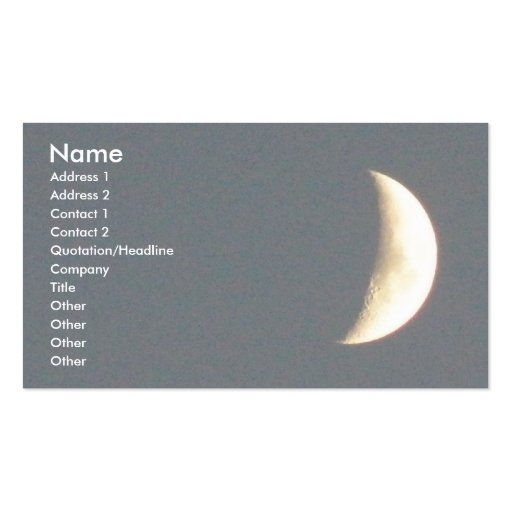 Beautiful Waxing Crescent Moon at Dusk Custom Business Card Templates