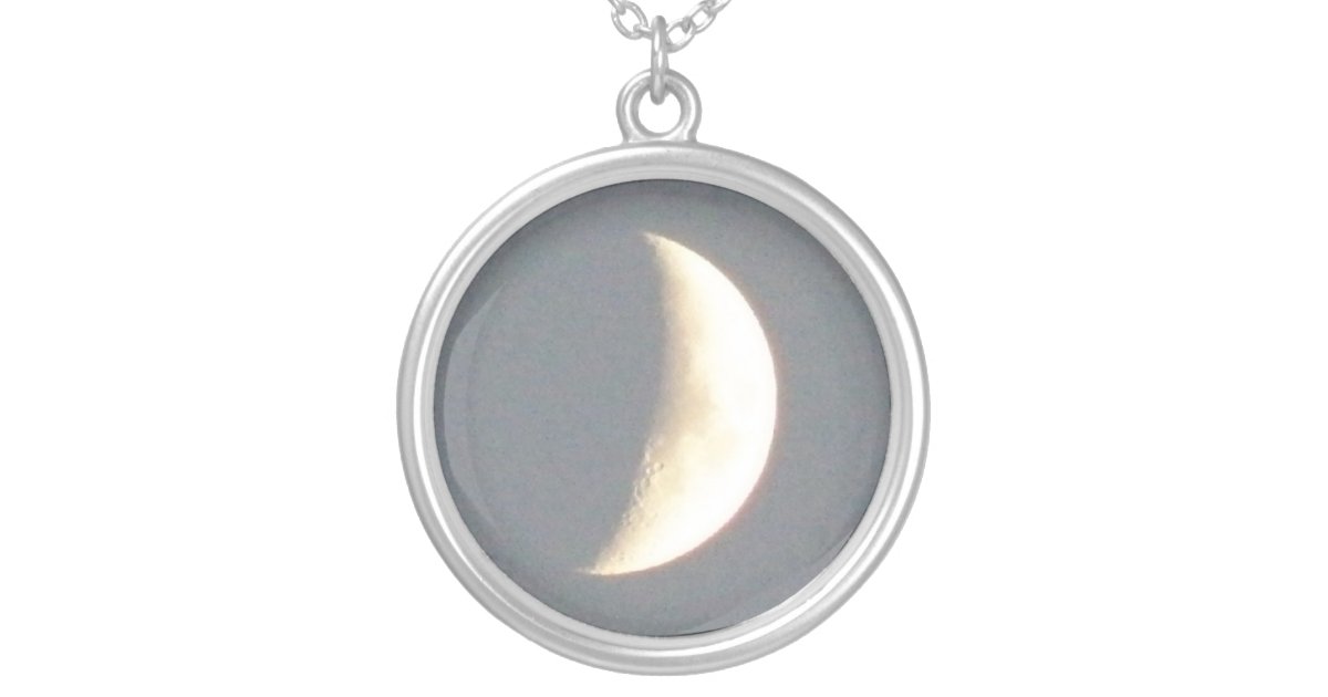 Waxing crescent moon necklace Clearance