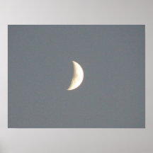 Beautiful Waxing Crescent Moon at Dusk Print
