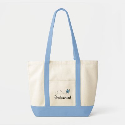 Wedding Totes on Beautiful Wedding Day Bridesmaid Blue Tote Bag