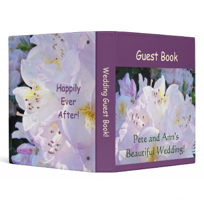Beautiful Wedding Guest Book! Pastel Flowers Binders by Basleeartprintgifts
