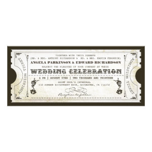 beautiful wedding vintage ticket invitations