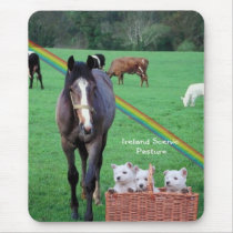 Beautiful Westie Puppies & Scenic Ireland Pasture Mouse Pad